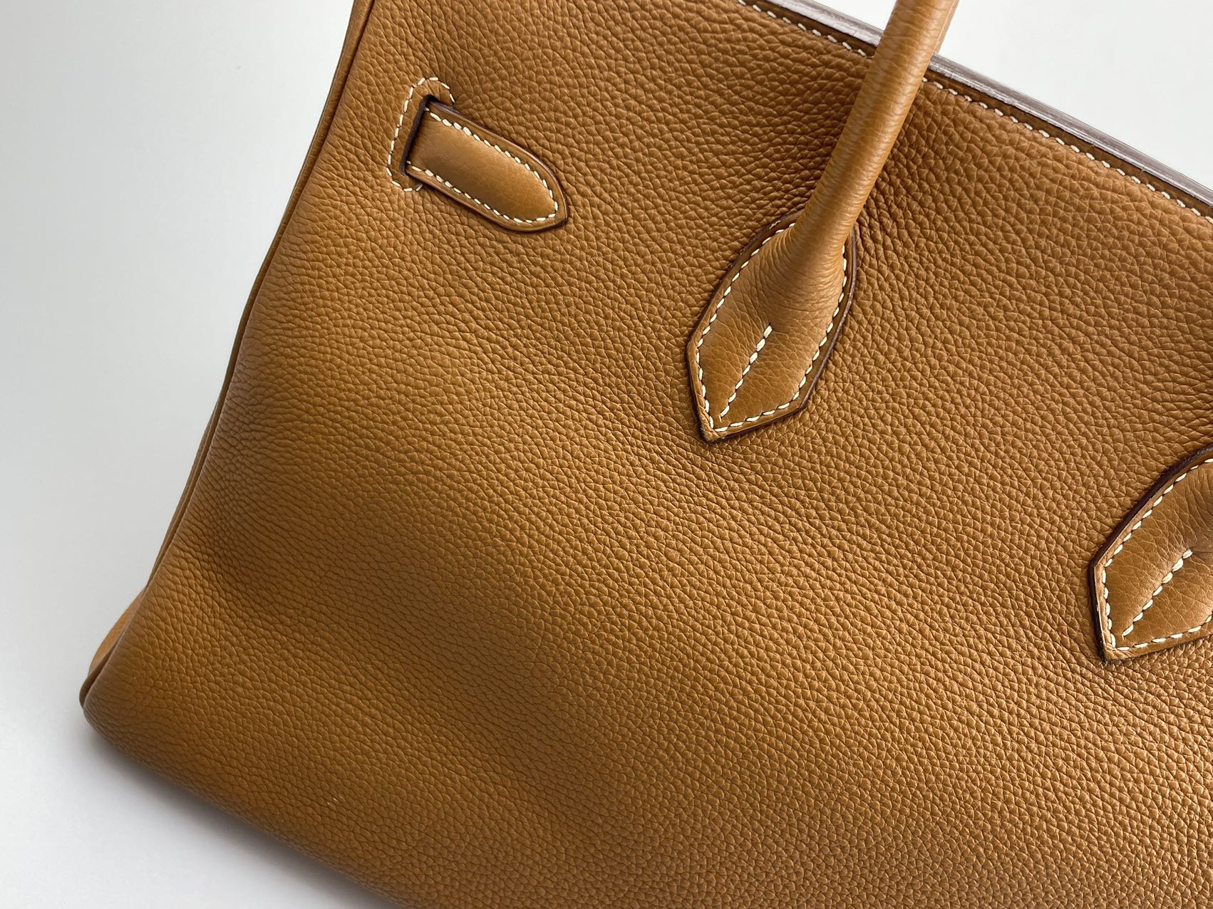 Hermes   Birkin 35 in gold vintage Togo leather