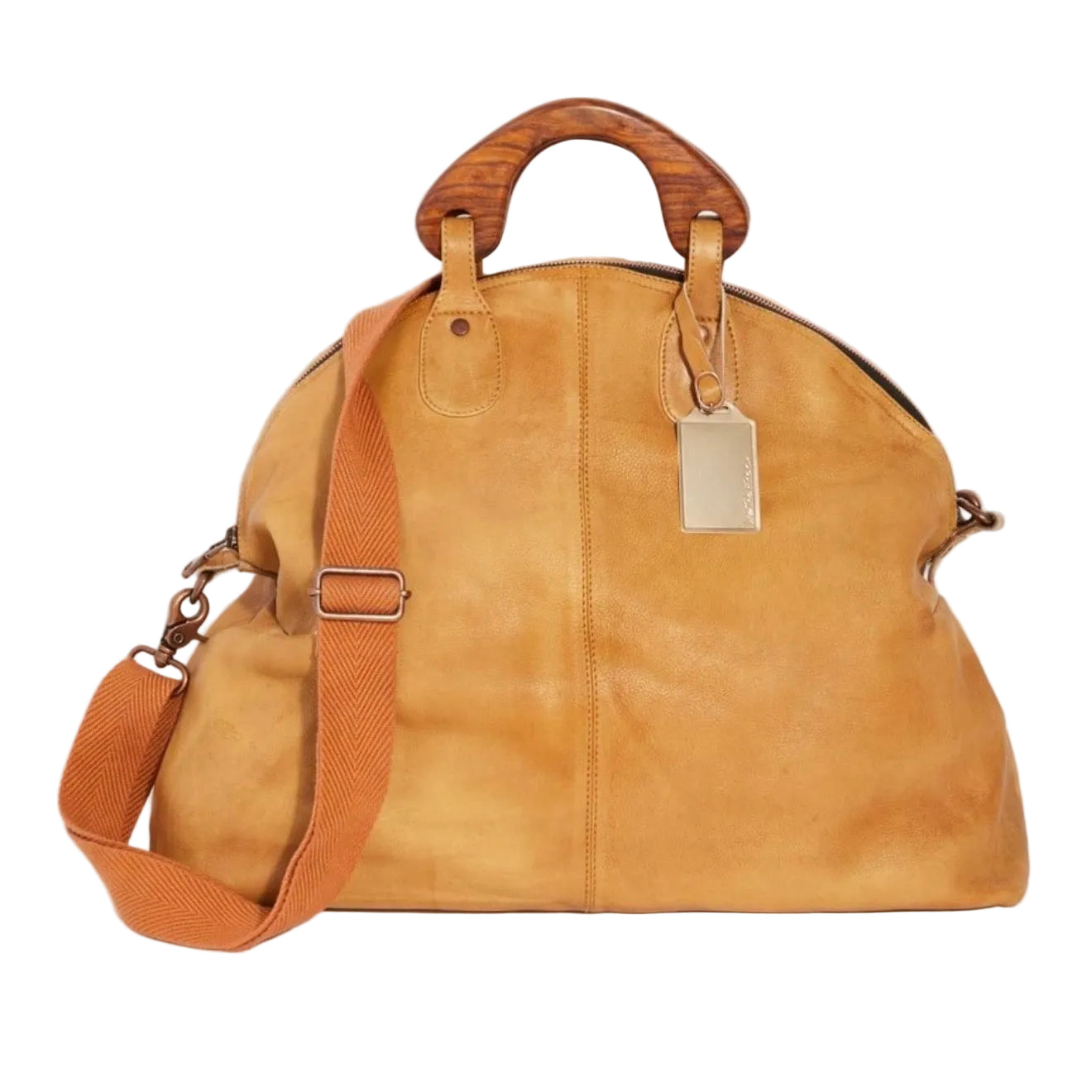 FREE PEOPLE Willow Vintage Tote Shoulder Bag Distressed Tan NWOT