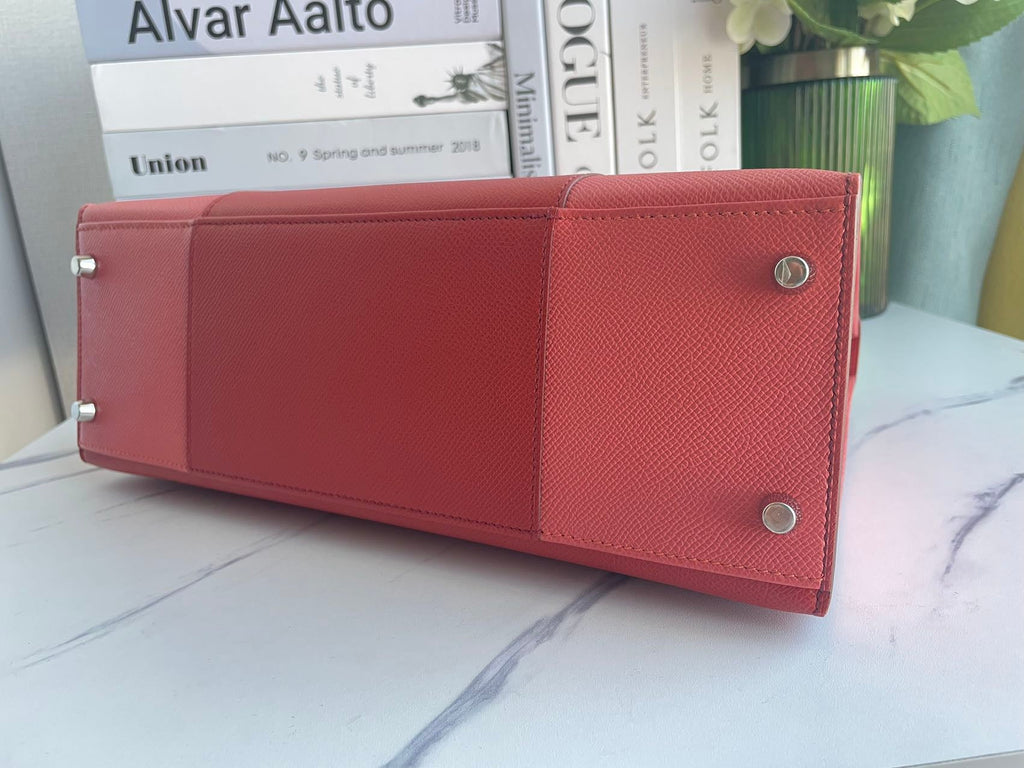 Hermès Kelly 32 Sellier Bi-Color Pink & Coral Epsom (Palladium Hardware)