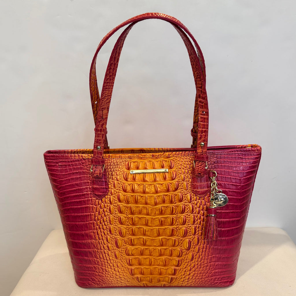 BRAHMIN MEDIUM ASHER PASSION FRUIT Tote Shoulder Bag NWOT