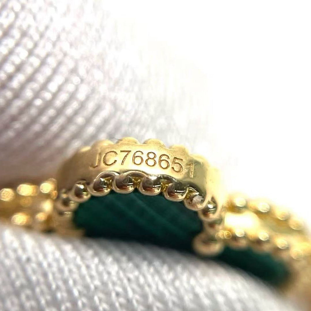 Van Cleef & Arpels 18k Yellow Gold Malachite 5 Motifs Vintage Alhambra Bracelet 2019