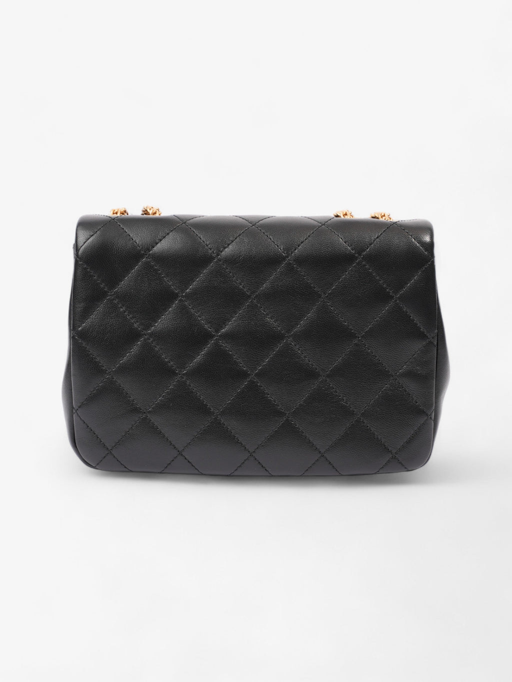 Chanel On And On Full Flap Black Lambskin Leather Small