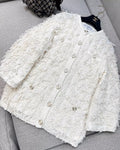 Chanel 21S off-white tassel cardigan