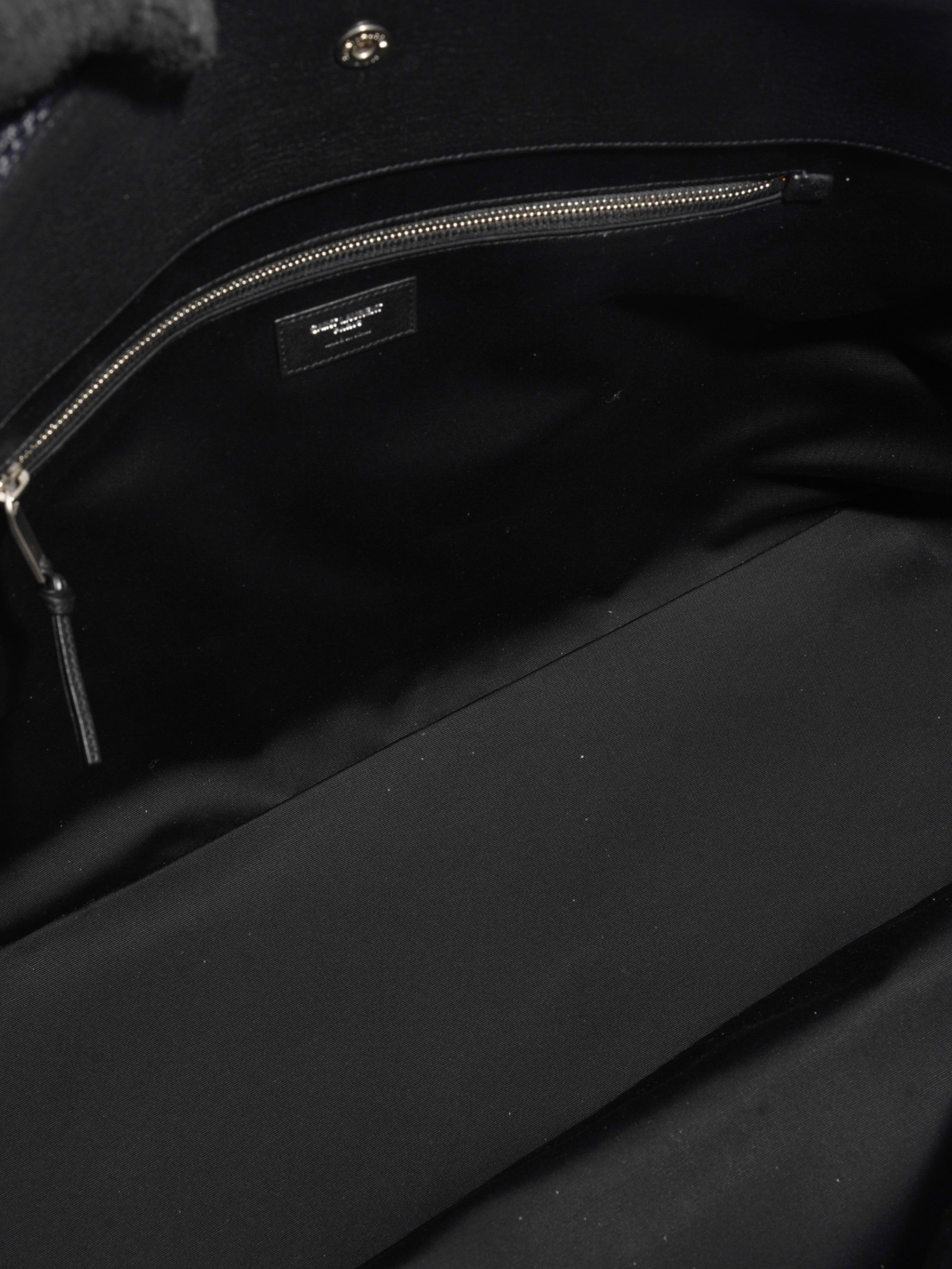 Saint Laurent Rive Gauche Tote Bag Black Raffia Large