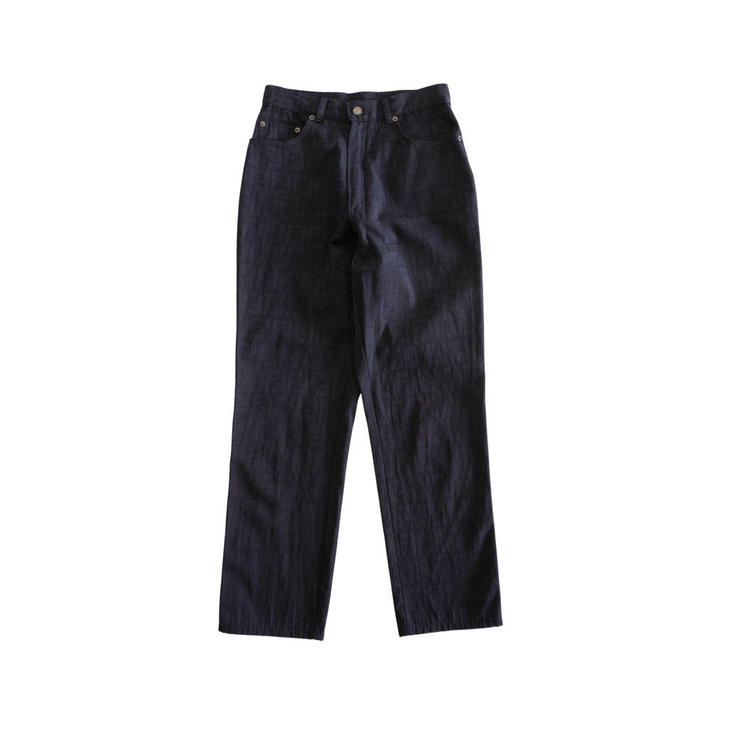 Fendi 'Zucca' High-Waisted Pants - Women's S