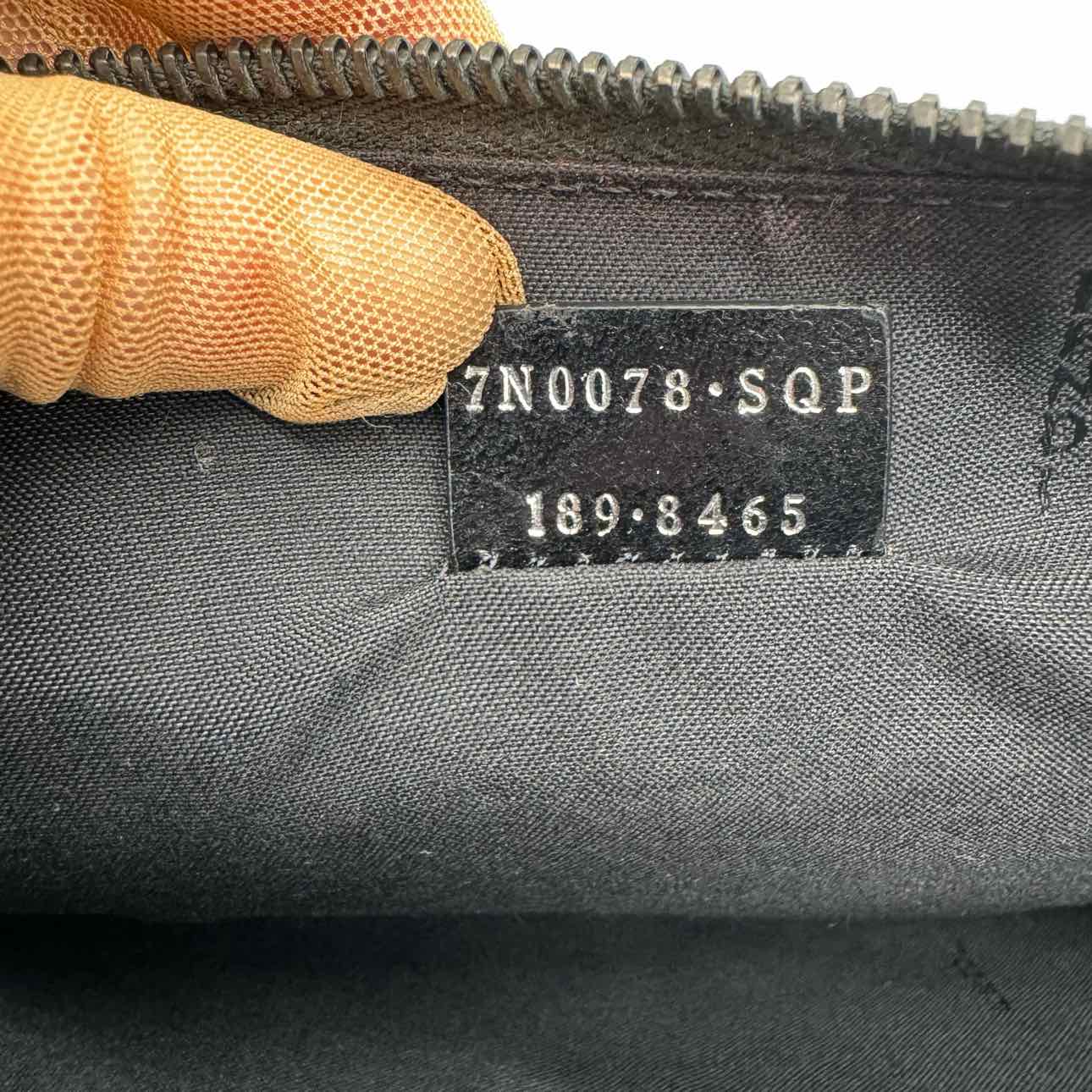 FENDI Leather Monster Eyes Clutch Gray