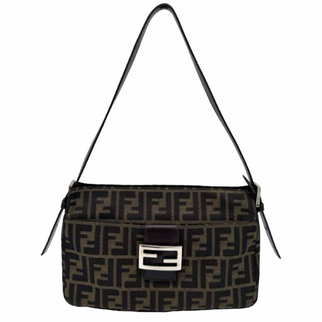 FENDI Zucca Baguette Shoulder Bag Brown