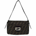 FENDI Zucca Baguette Shoulder Bag Brown