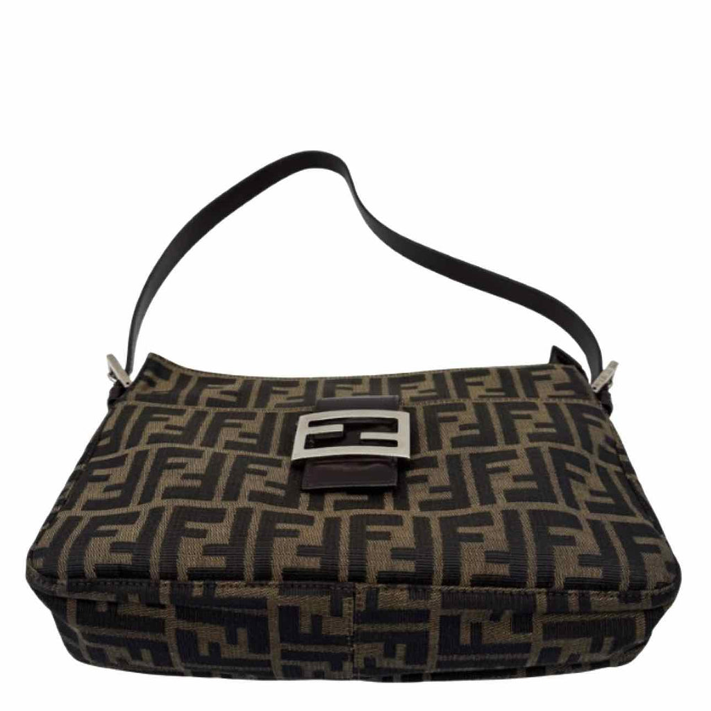 FENDI Zucca Baguette Shoulder Bag Brown
