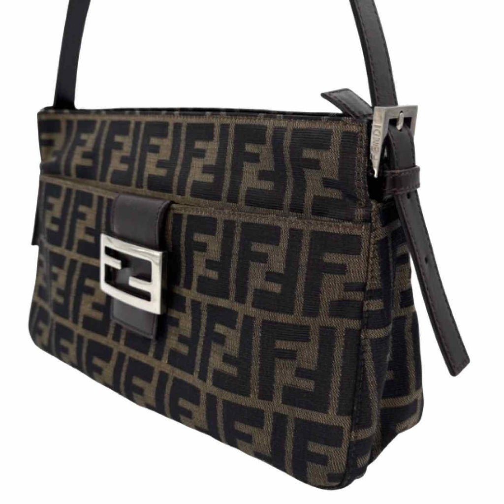 FENDI Zucca Baguette Shoulder Bag Brown