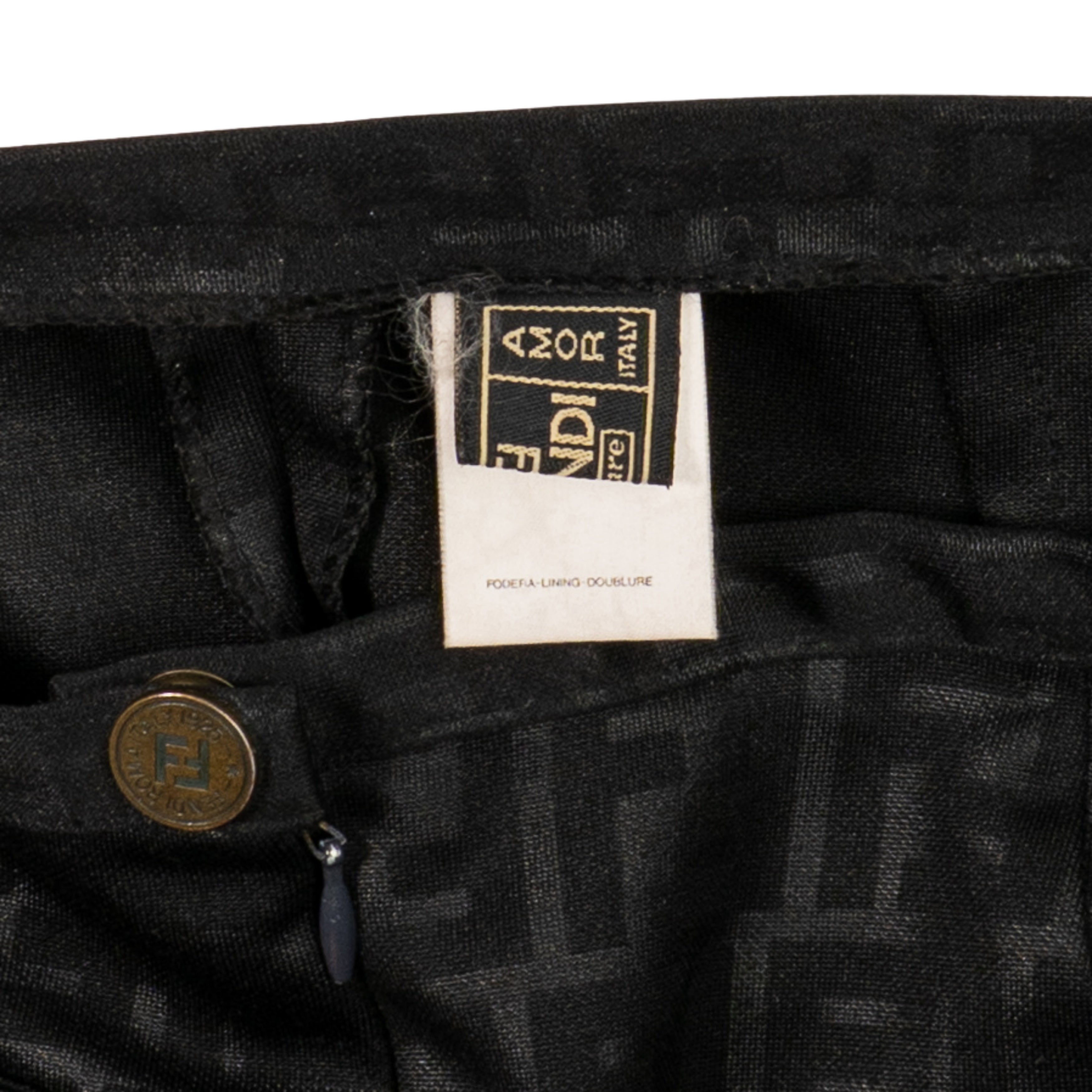 Fendi Black Monogram Dress Pants - Women's 4