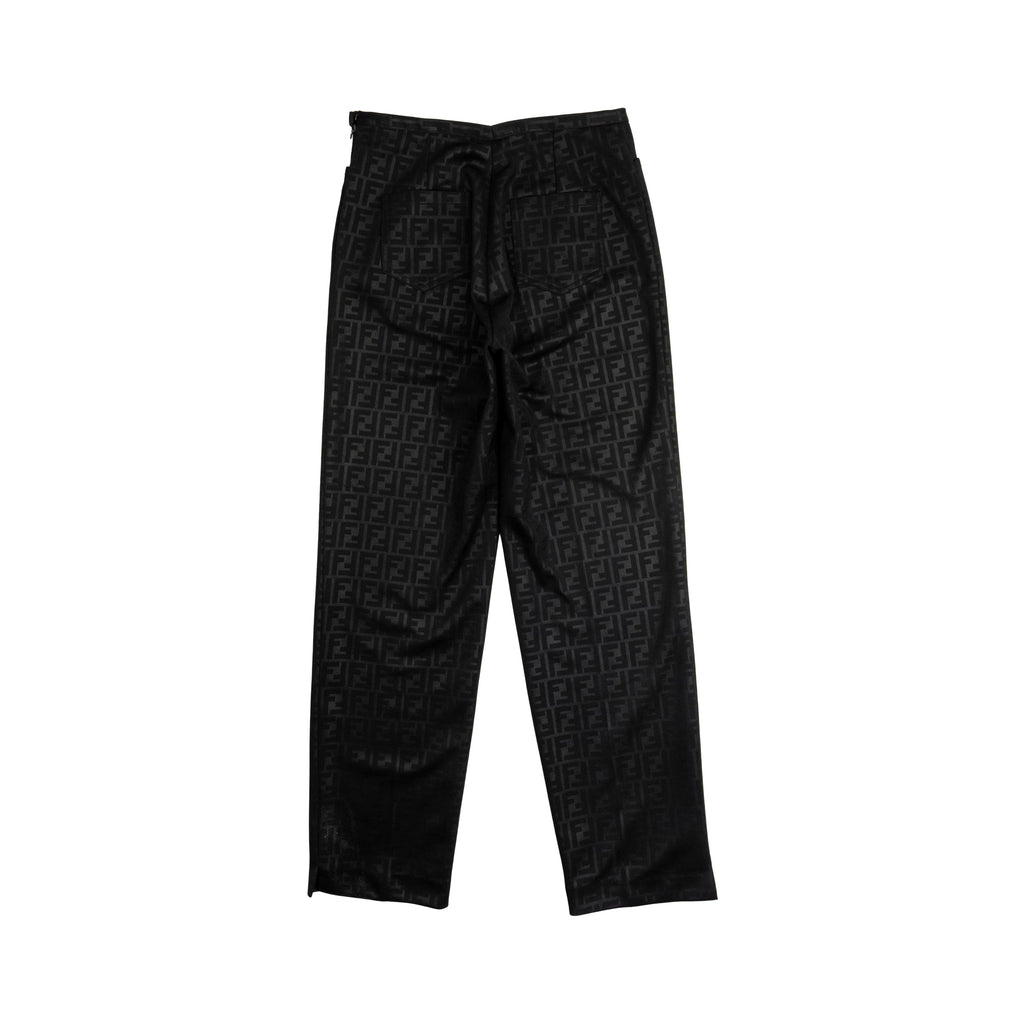 Fendi Black Monogram Dress Pants - Women's 4