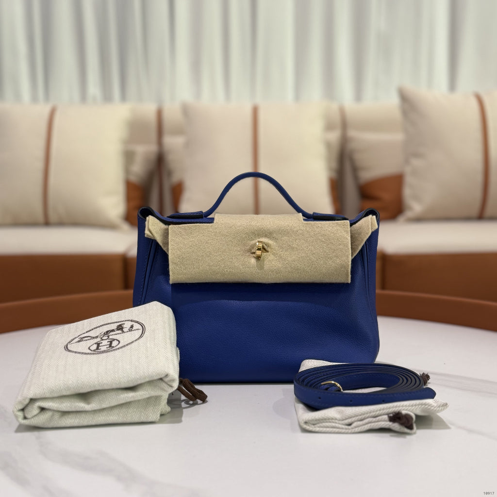 HERMÈS 2424 MINI BAG – BLUE LEATHER COMBINATION STAMP U