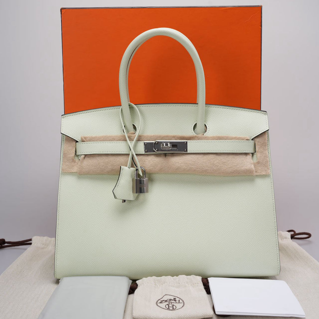 Part 2 Hermes Birkin Sellier 30 Bag In Vert Fizz Epsom Leather With Palladium Hardware from 2023