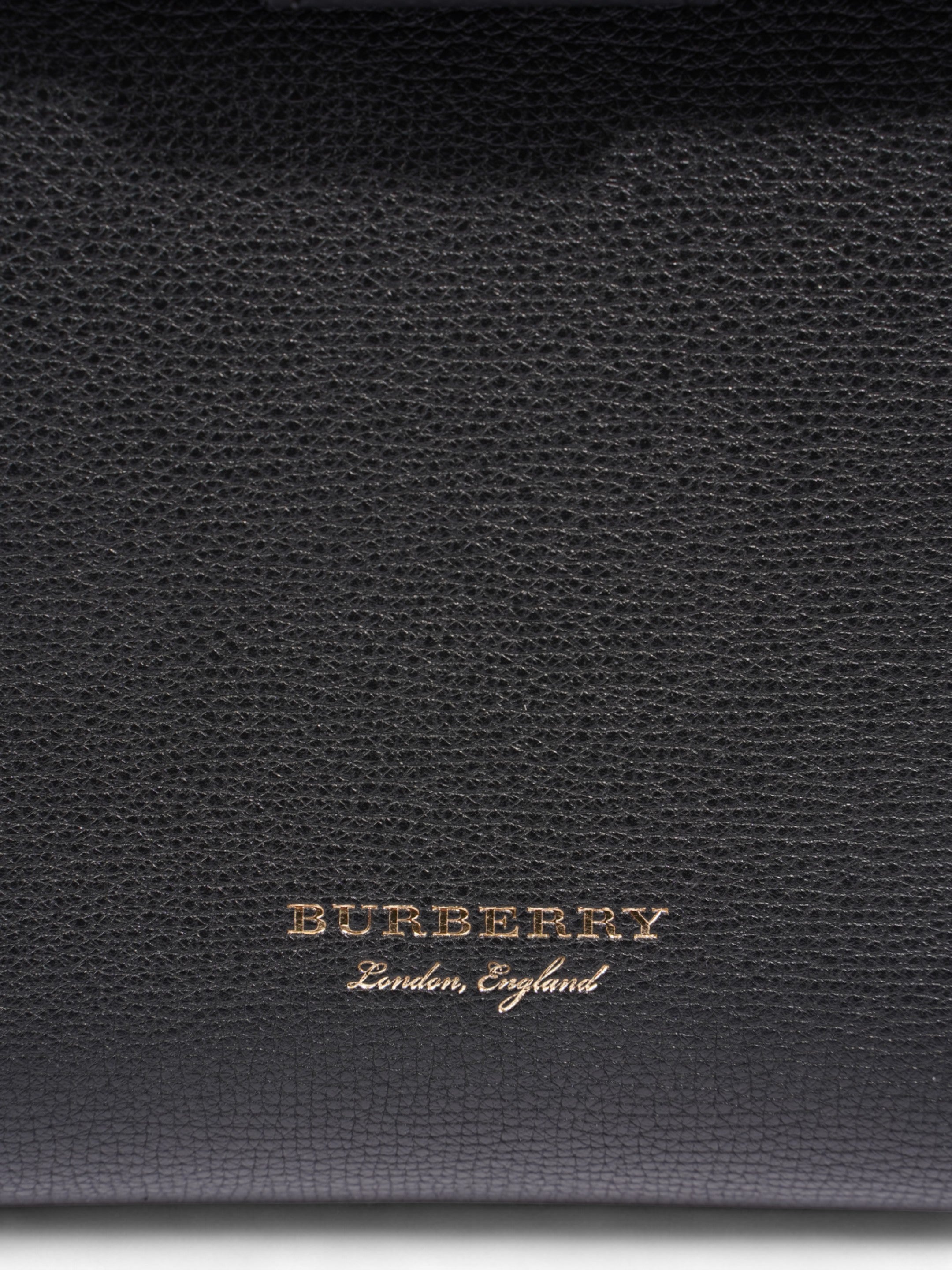Burberry Camberley Tote Black Grained Leather Medium