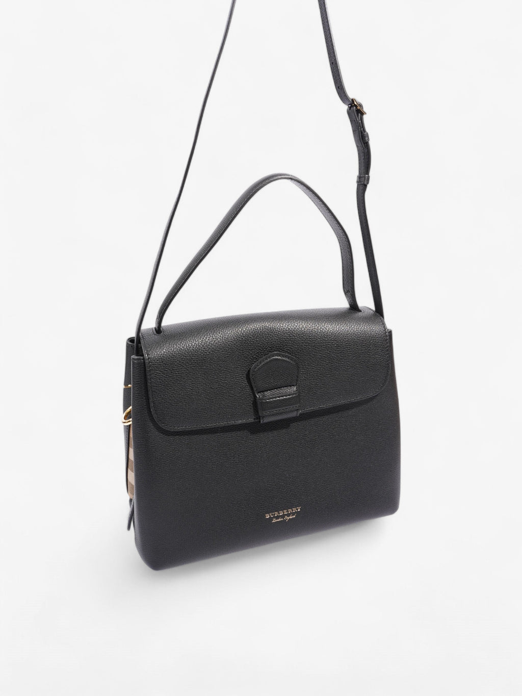 Burberry Camberley Tote Black Grained Leather Medium