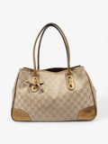 Gucci Princy Tote Beige And Ebony GG Supreme / Gold Canvas Medium