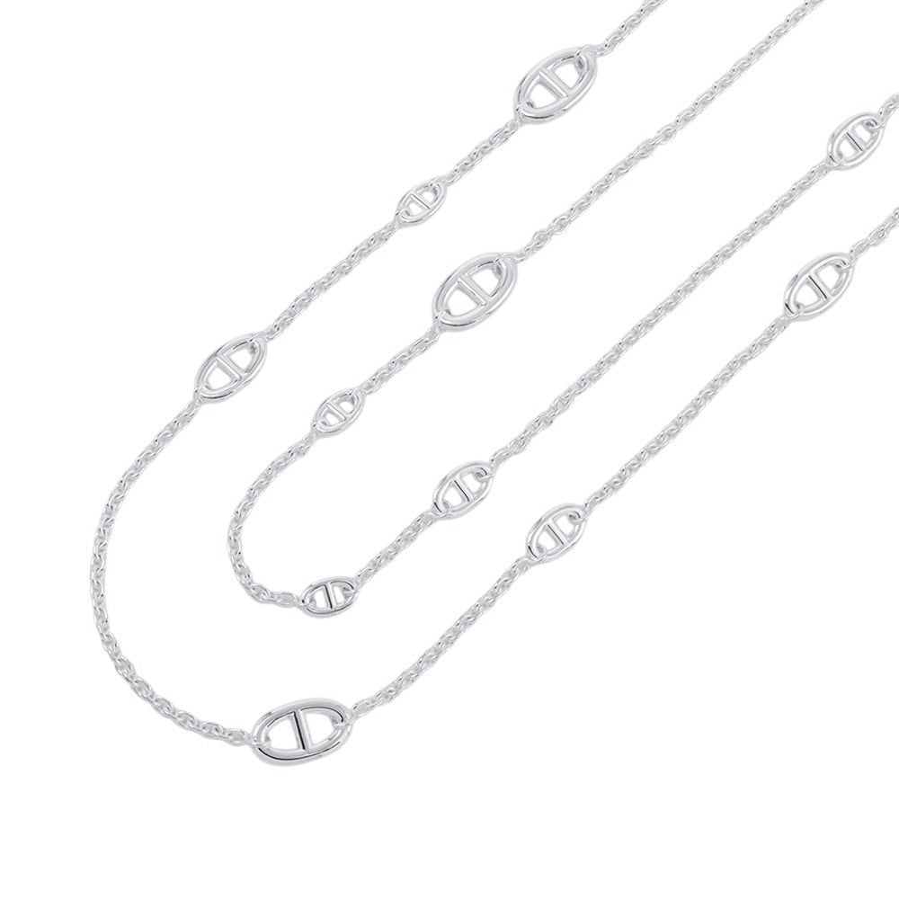 HERMES Chaine d'Ancre Farandole Necklace Size 120 SV925