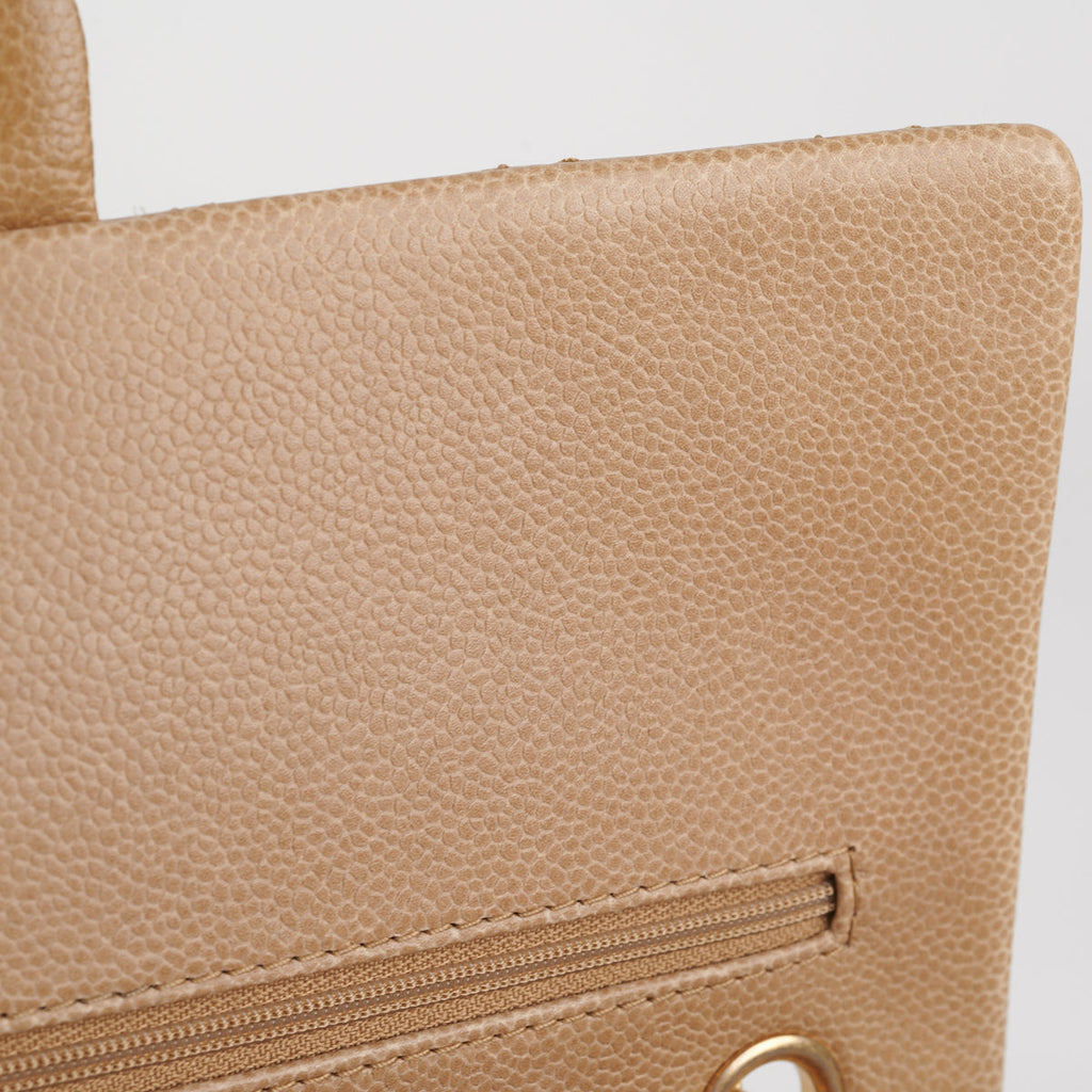 Chanel 2.55 Reissue 227 Caviar Beige with Olive Undertone