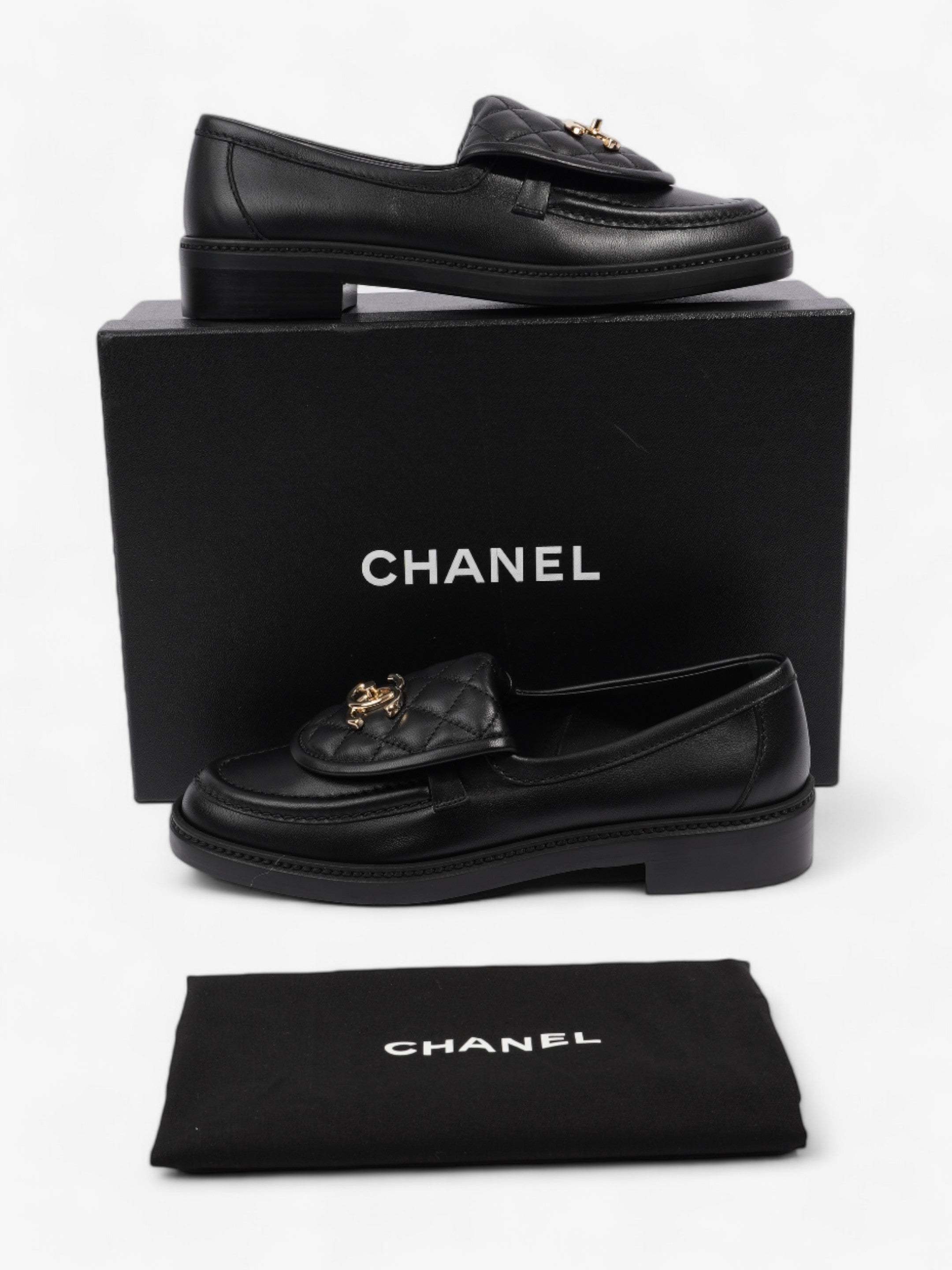 Chanel Quilted CC Turnlock Black Leather EU 37.5 UK 4.5