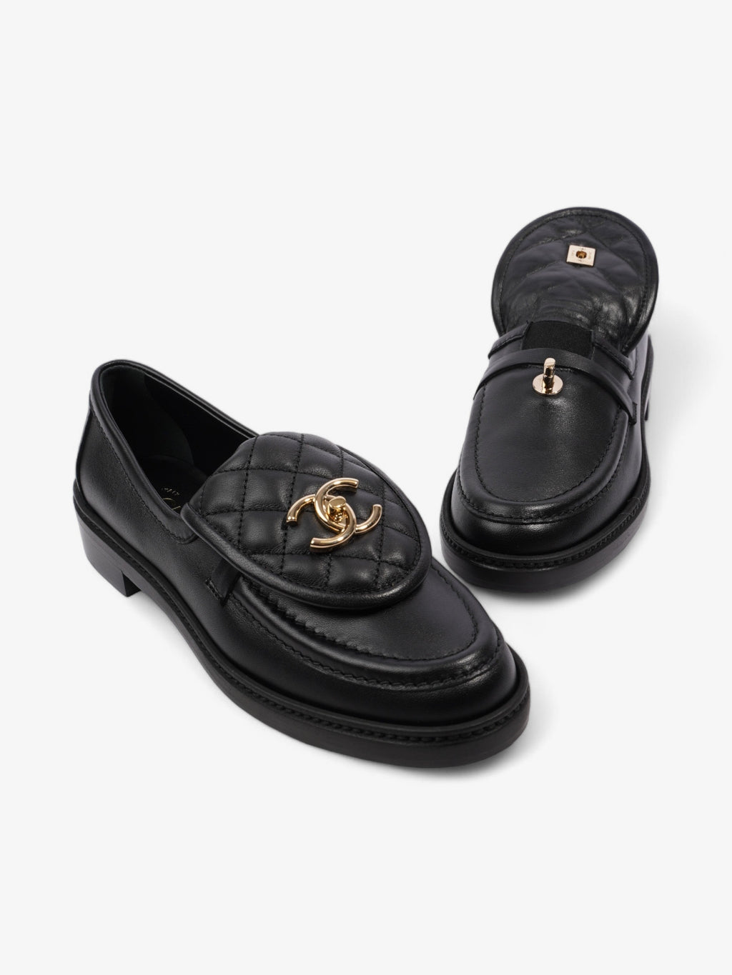 Chanel Quilted CC Turnlock Black Leather EU 37.5 UK 4.5
