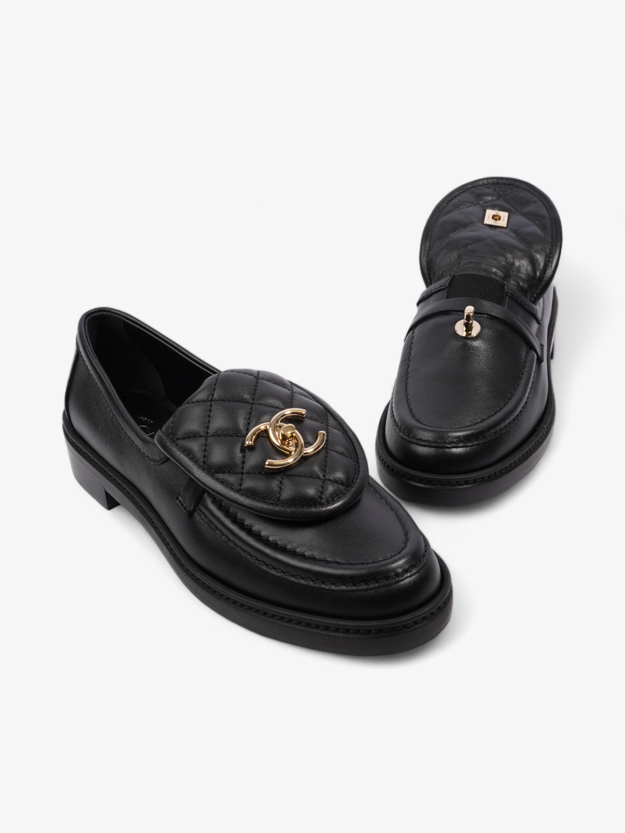 Chanel Quilted CC Turnlock Black Leather EU 37.5 UK 4.5