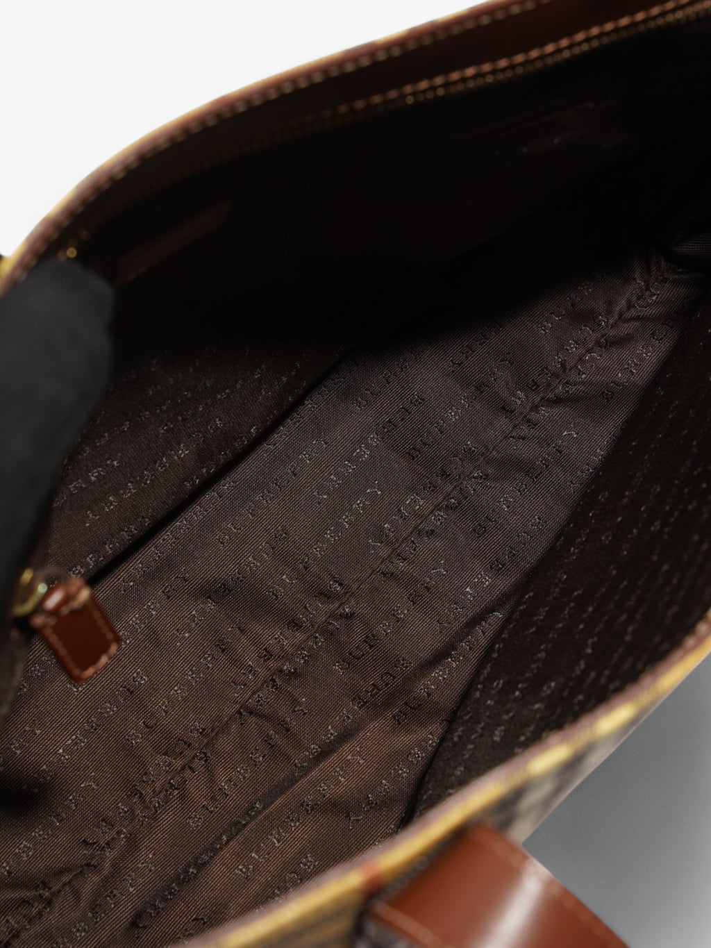Burberry Logo Tote Bag Check Coated Canvas