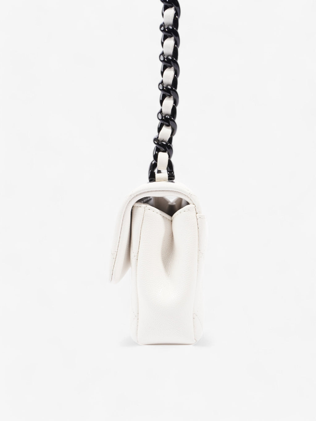 Chanel My Everything Flap White / Black Caviar Leather Small