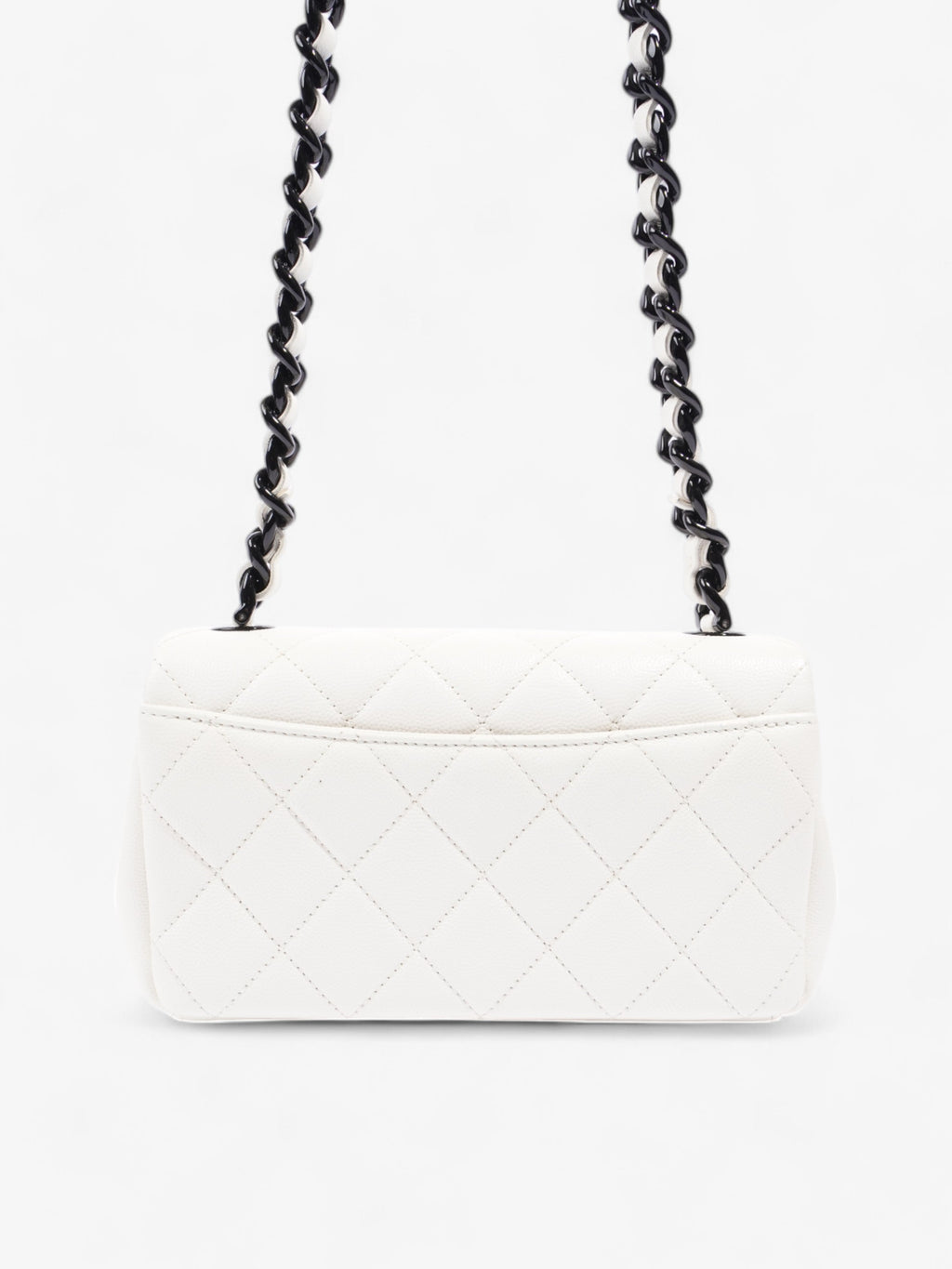 Chanel My Everything Flap White / Black Caviar Leather Small