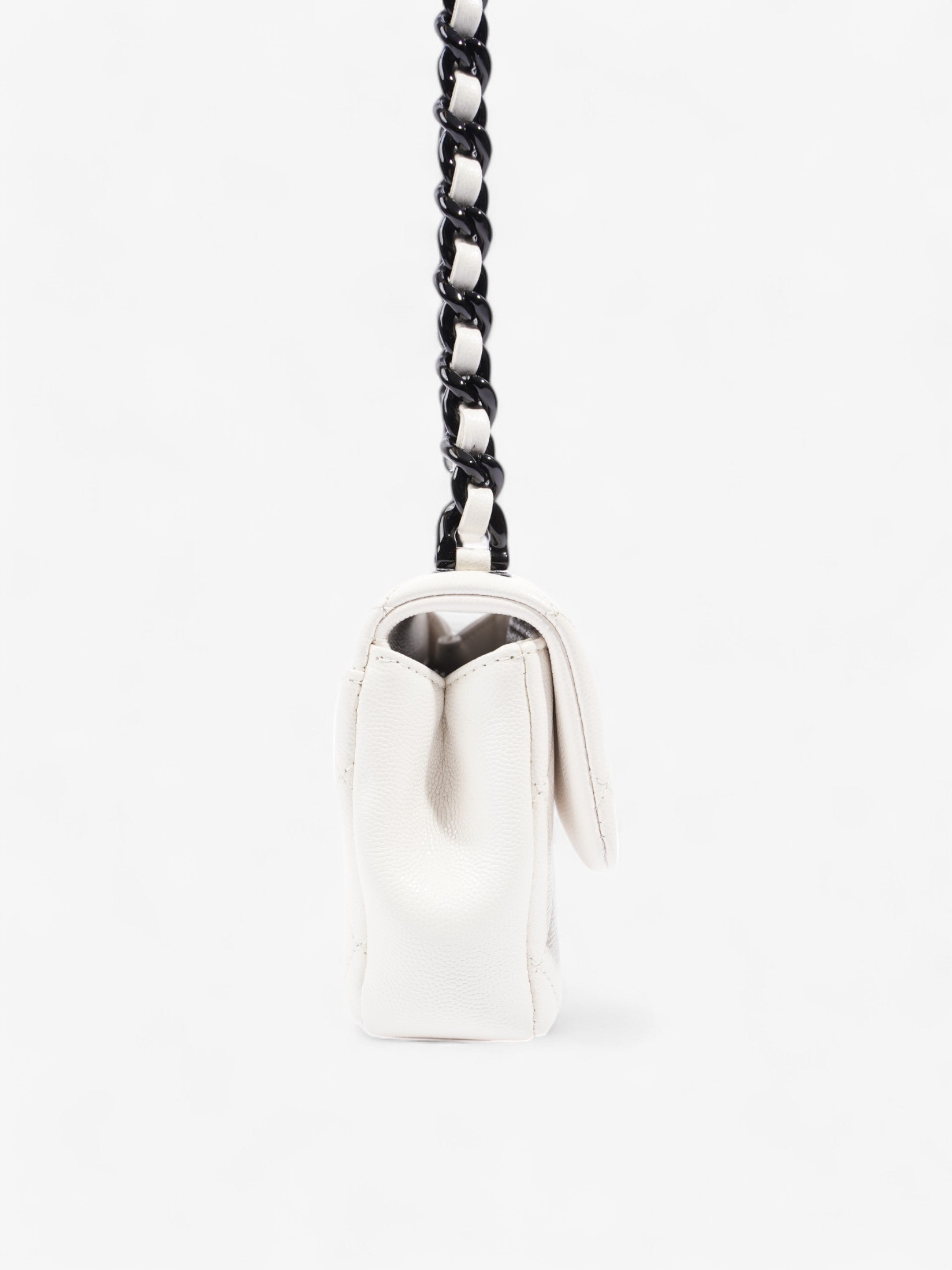 Chanel My Everything Flap White / Black Caviar Leather Small