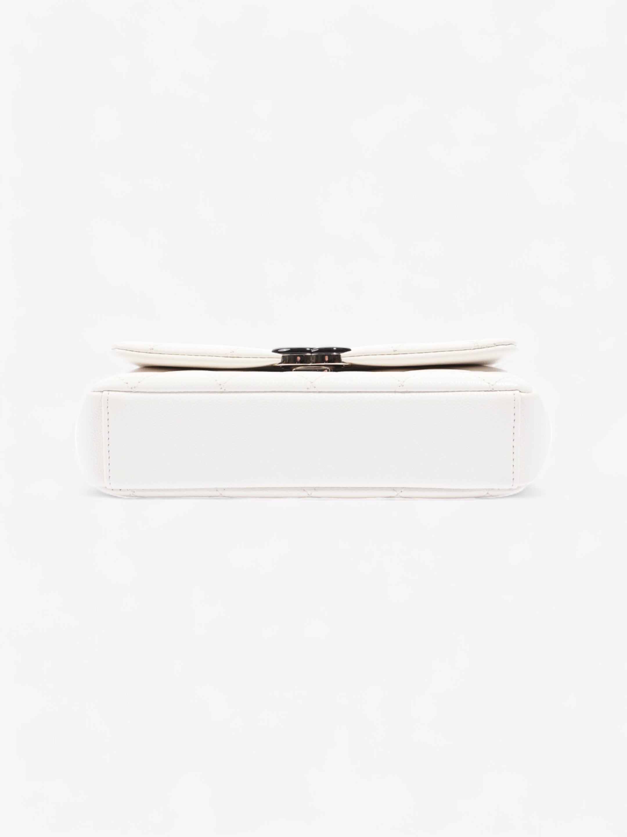 Chanel My Everything Flap White / Black Caviar Leather Small