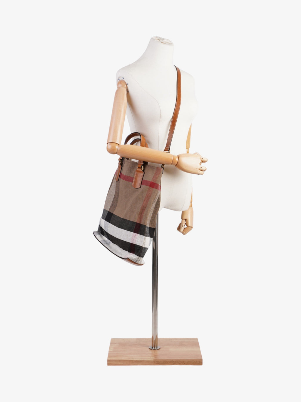 Burberry Tottenham Brit Tote Saddle Brown / House Check Canvas Medium
