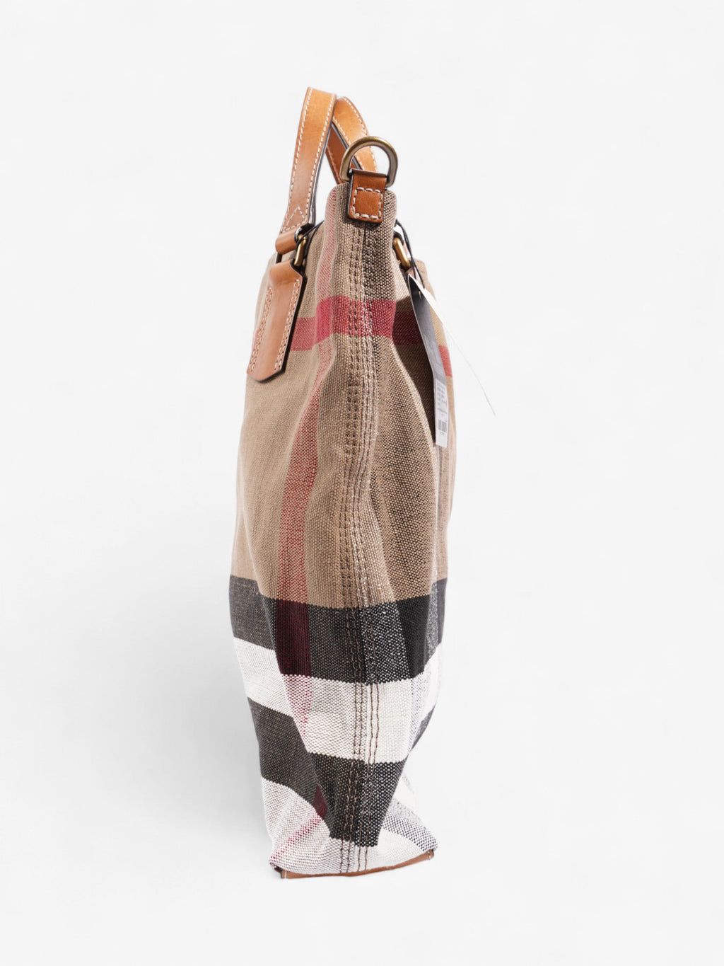 Burberry Tottenham Brit Tote Saddle Brown / House Check Canvas Medium