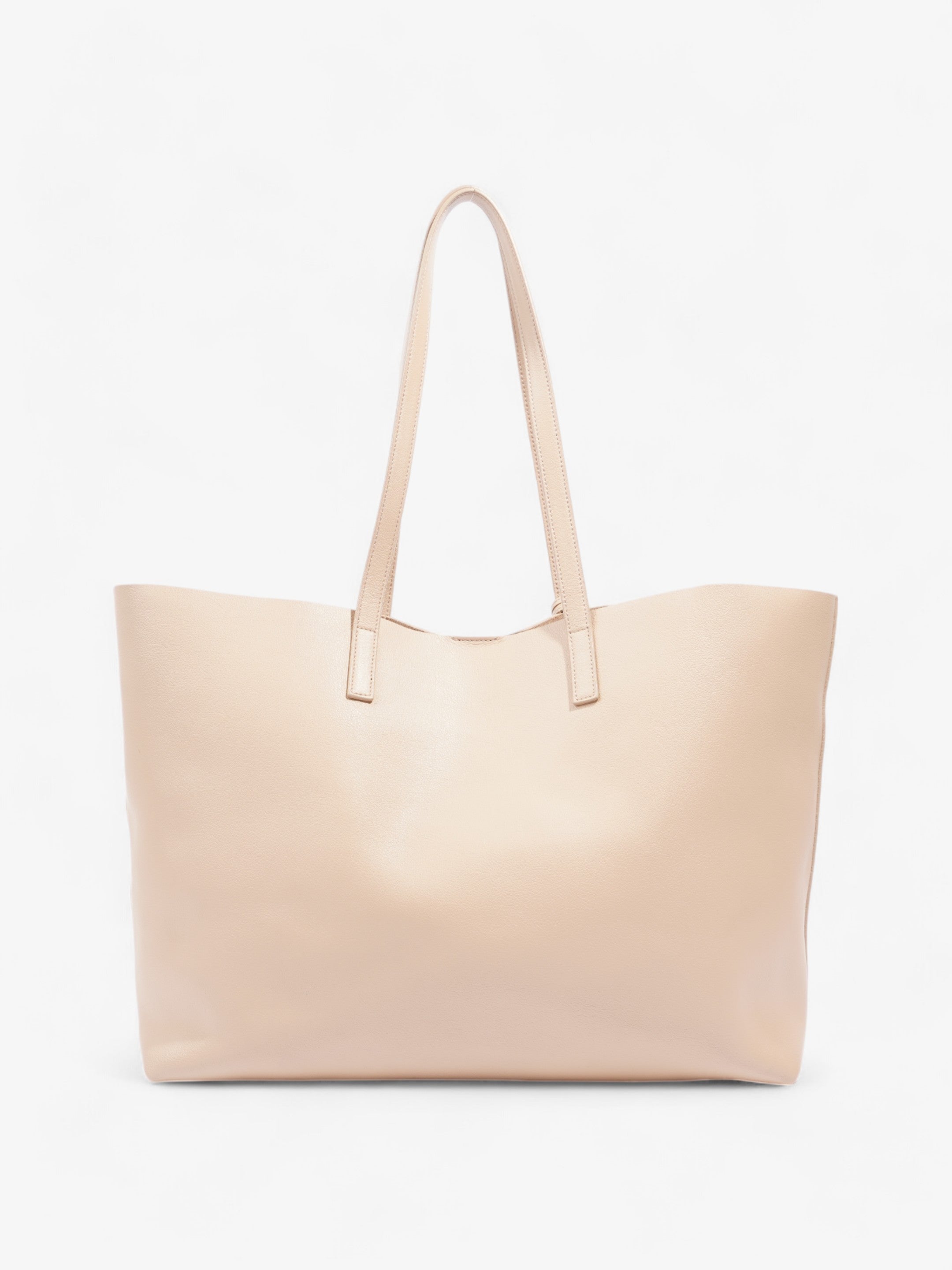 Saint Laurent Shopping Tote Dark Beige Leather East West