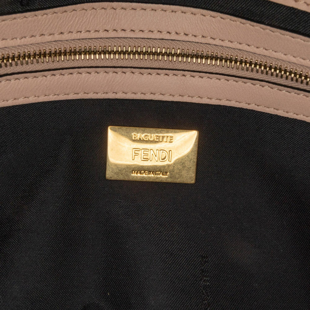 Fendi Bicolor Leather Chain Midi Baguette
