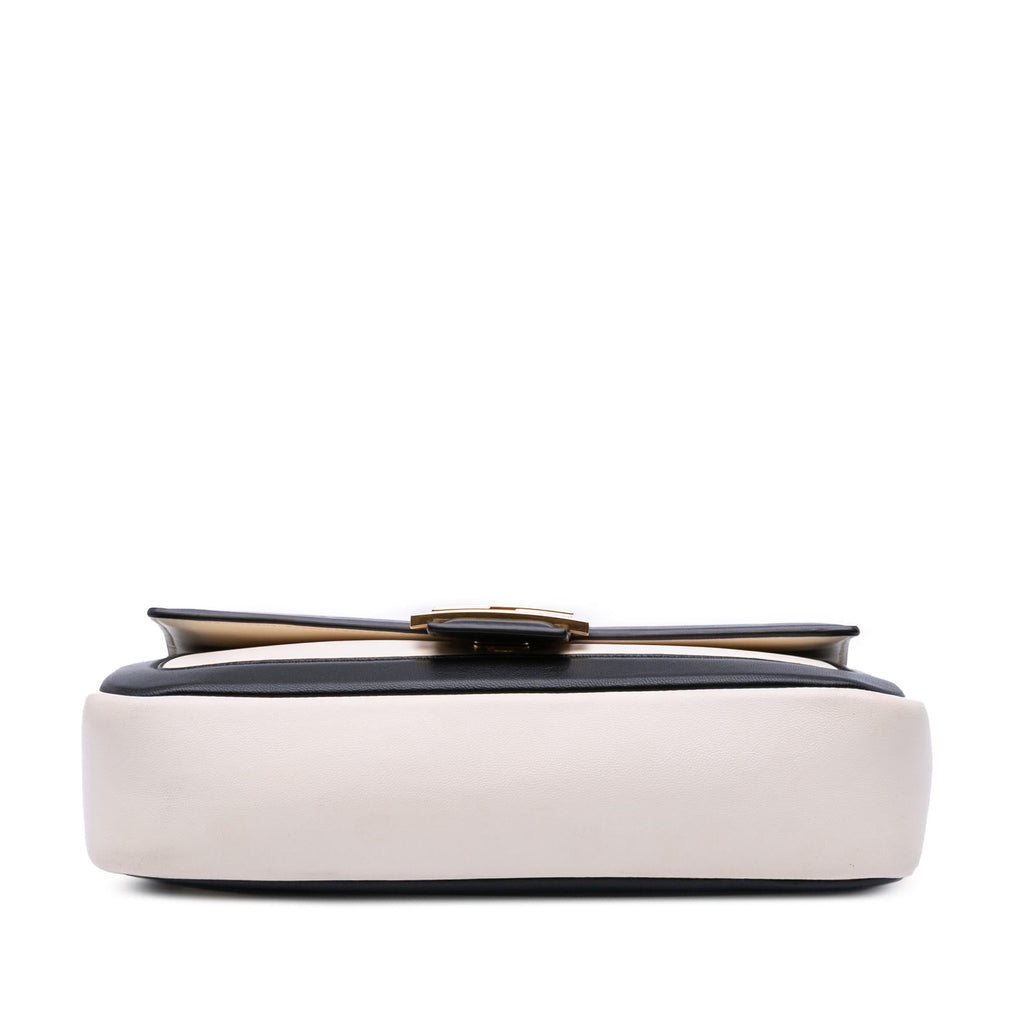 Fendi Bicolor Leather Chain Midi Baguette