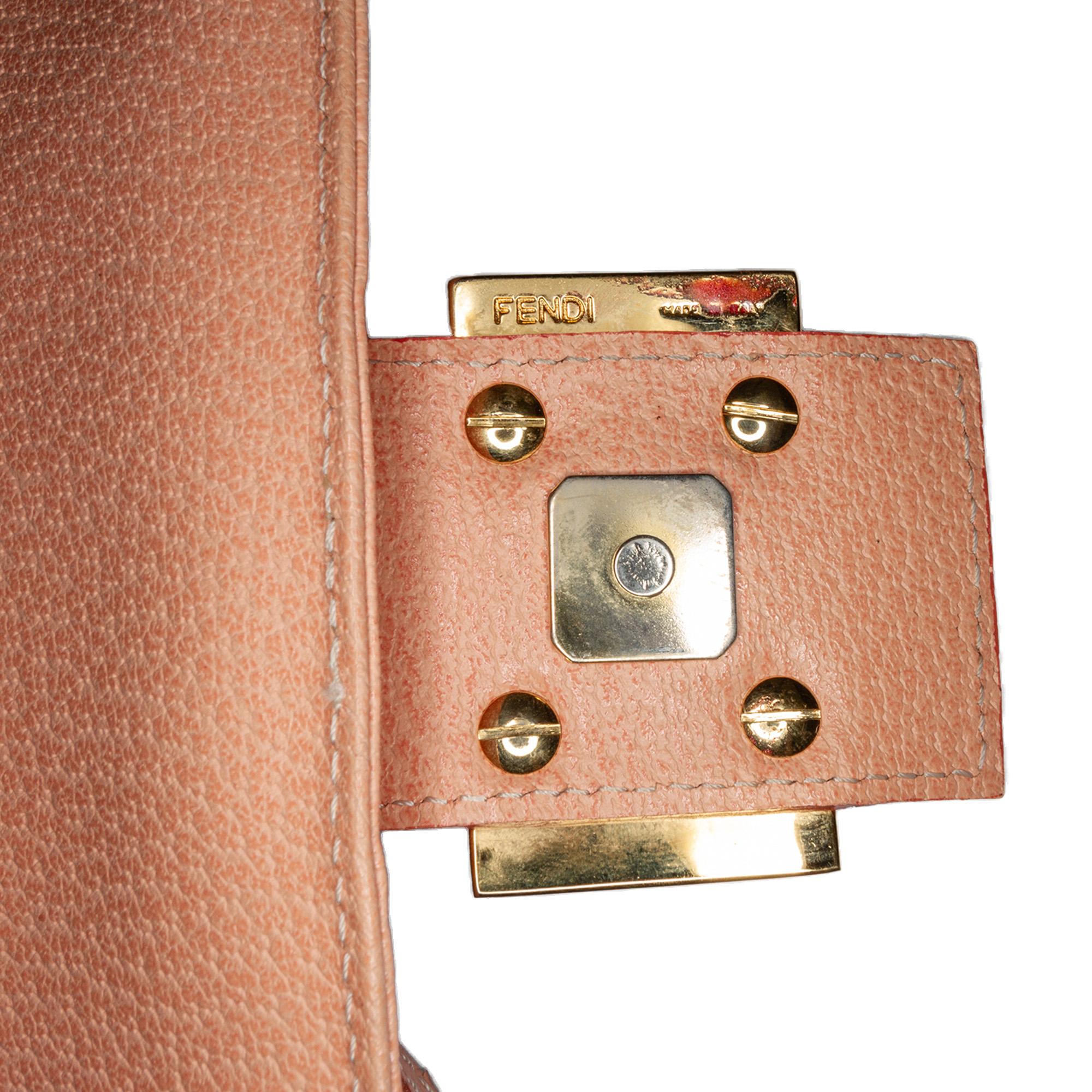 Fendi Calfskin Baguette Shoulder Bag