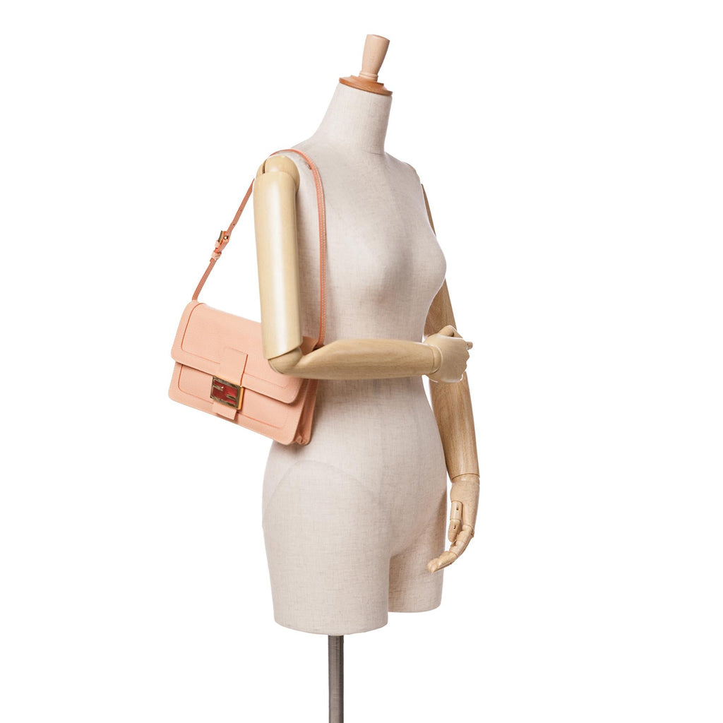 Fendi Calfskin Baguette Shoulder Bag