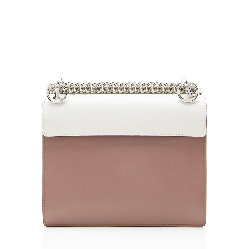 Fendi Calfskin Crystal Studded Kan I Small Shoulder Bag