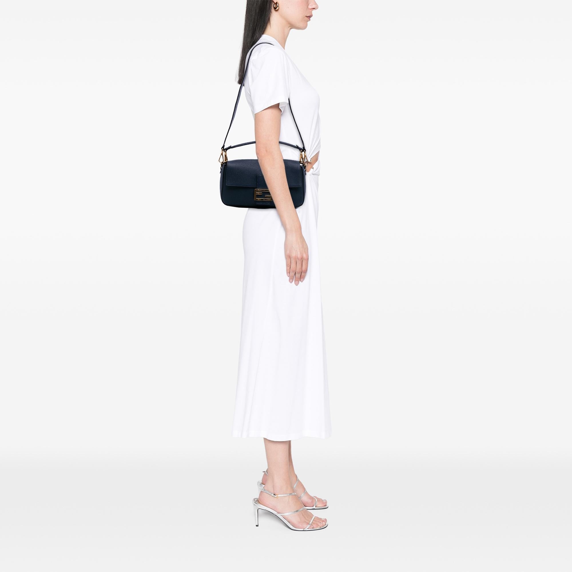 Fendi Calfskin Leather Baguette Satchel