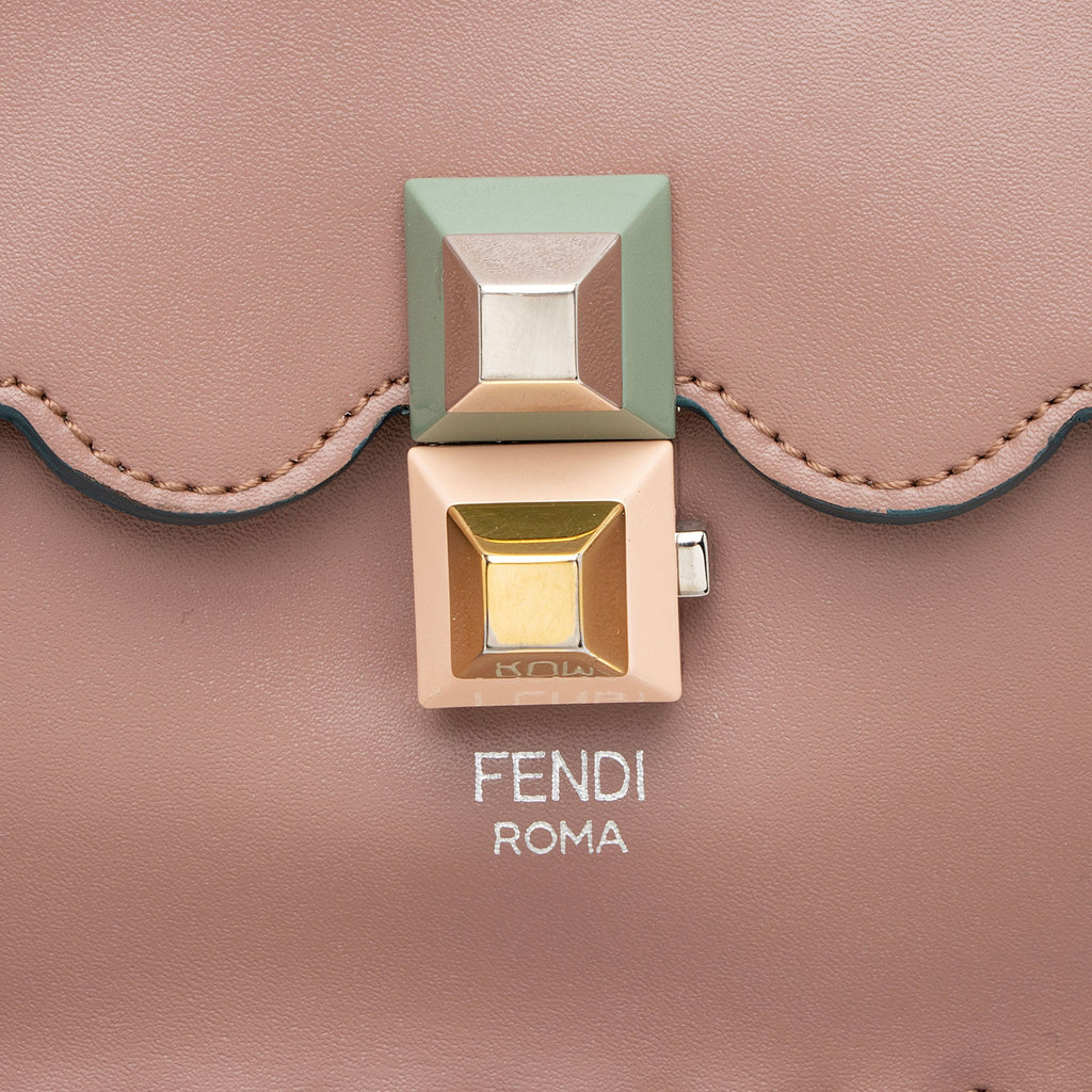 Fendi Calfskin Studded Kan I Medium Shoulder Bag