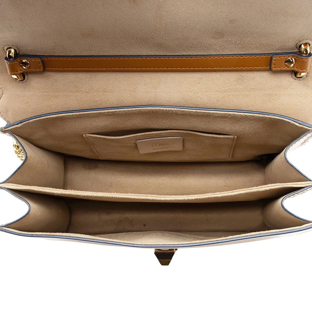 Fendi Calfskin Studded Kan I Medium Shoulder Bag