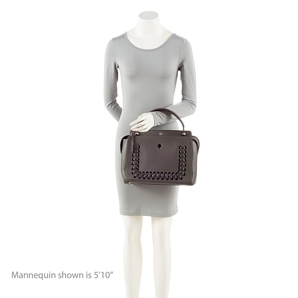 Fendi Calfskin Whipstitch Dotcom Medium Satchel