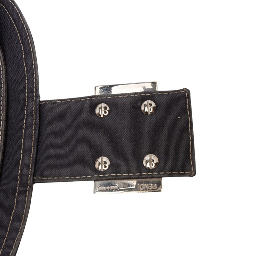 Fendi Canvas FF Marble Double Flap Shoulder Bag