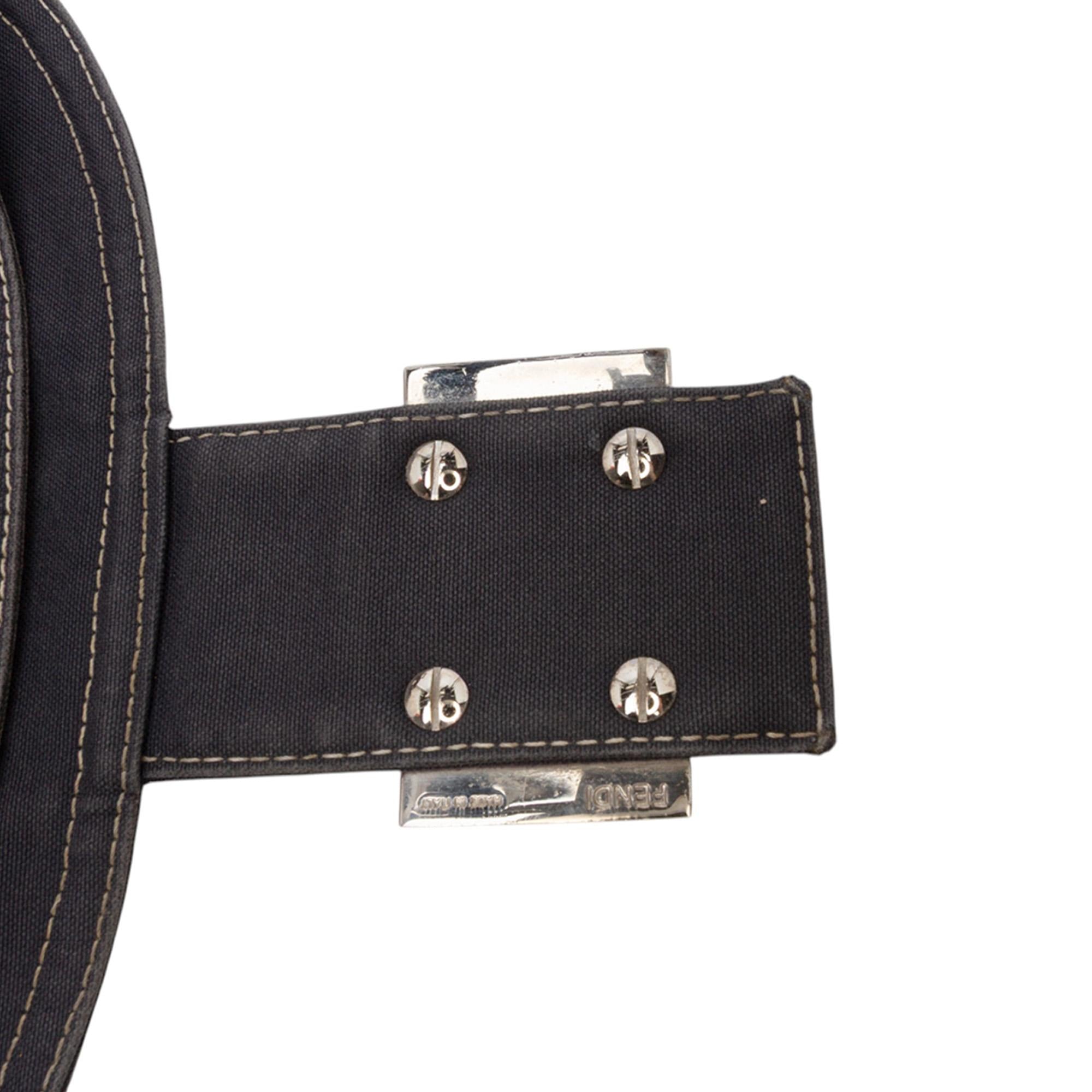 Fendi Canvas FF Marble Double Flap Shoulder Bag
