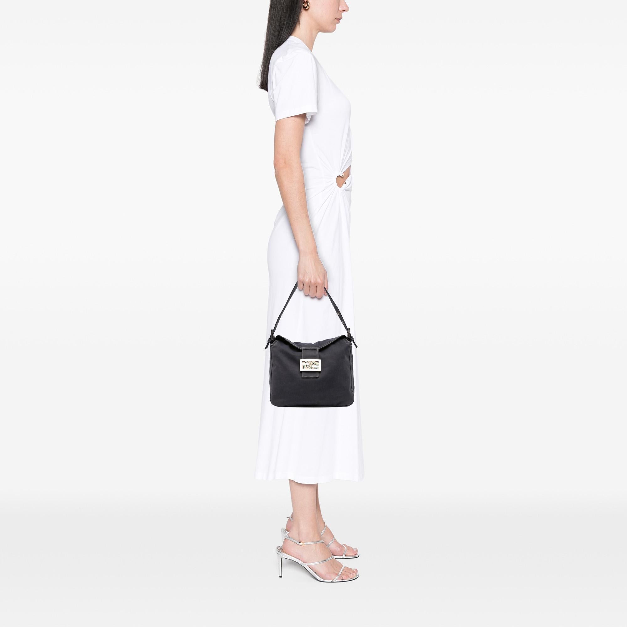 Fendi Canvas FF Marble Double Flap Shoulder Bag
