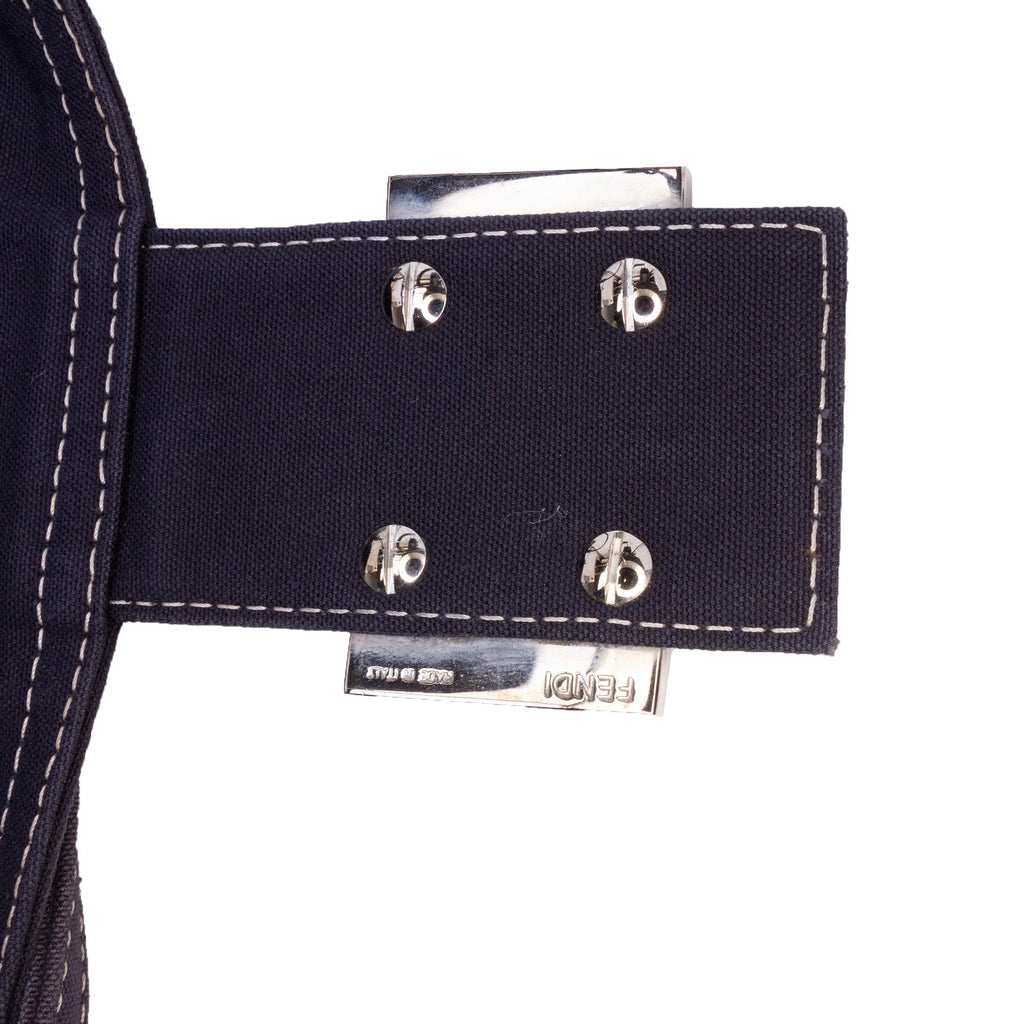 Fendi Canvas FF Marble Double Flap Shoulder Bag