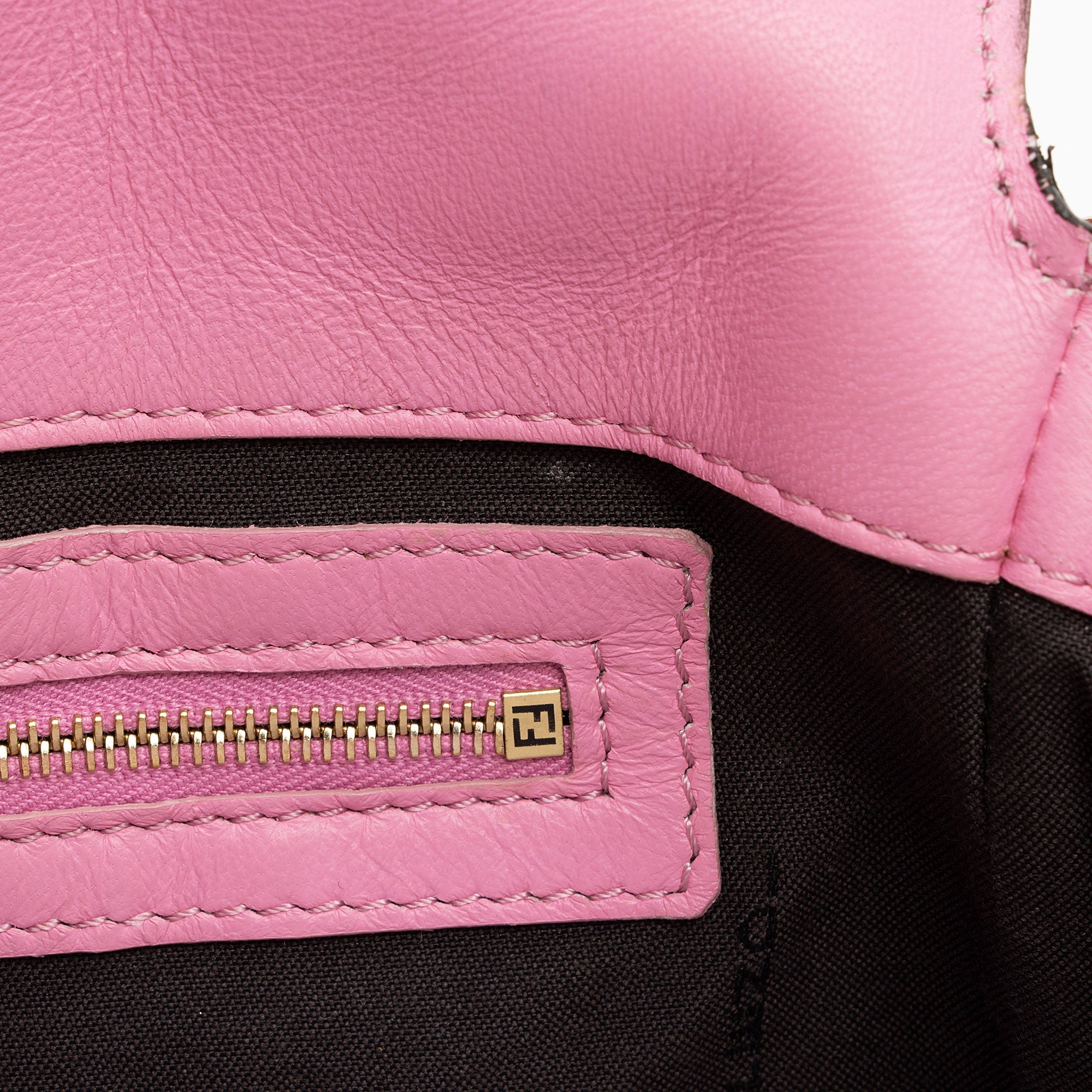 Fendi Embossed Leather FF 1974 Baguette Shoulder Bag (SHF-nc63Ja)