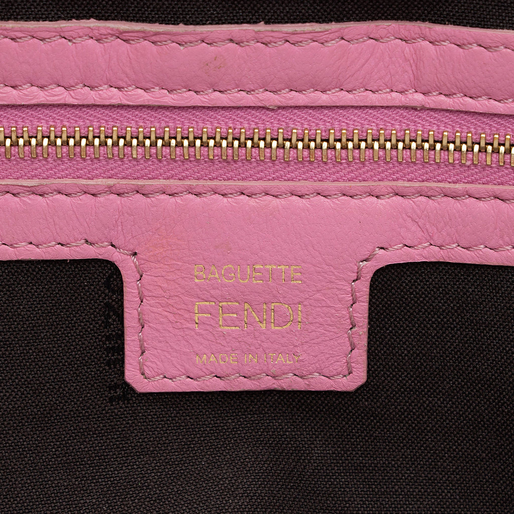 Fendi Embossed Leather FF 1974 Baguette Shoulder Bag (SHF-nc63Ja)