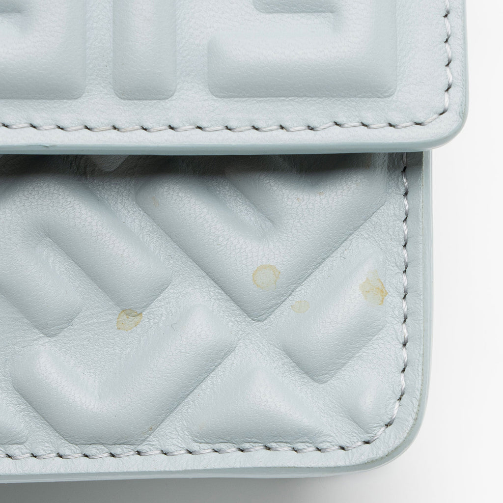 Fendi Embossed Leather FF Baguette Wallet on Chain